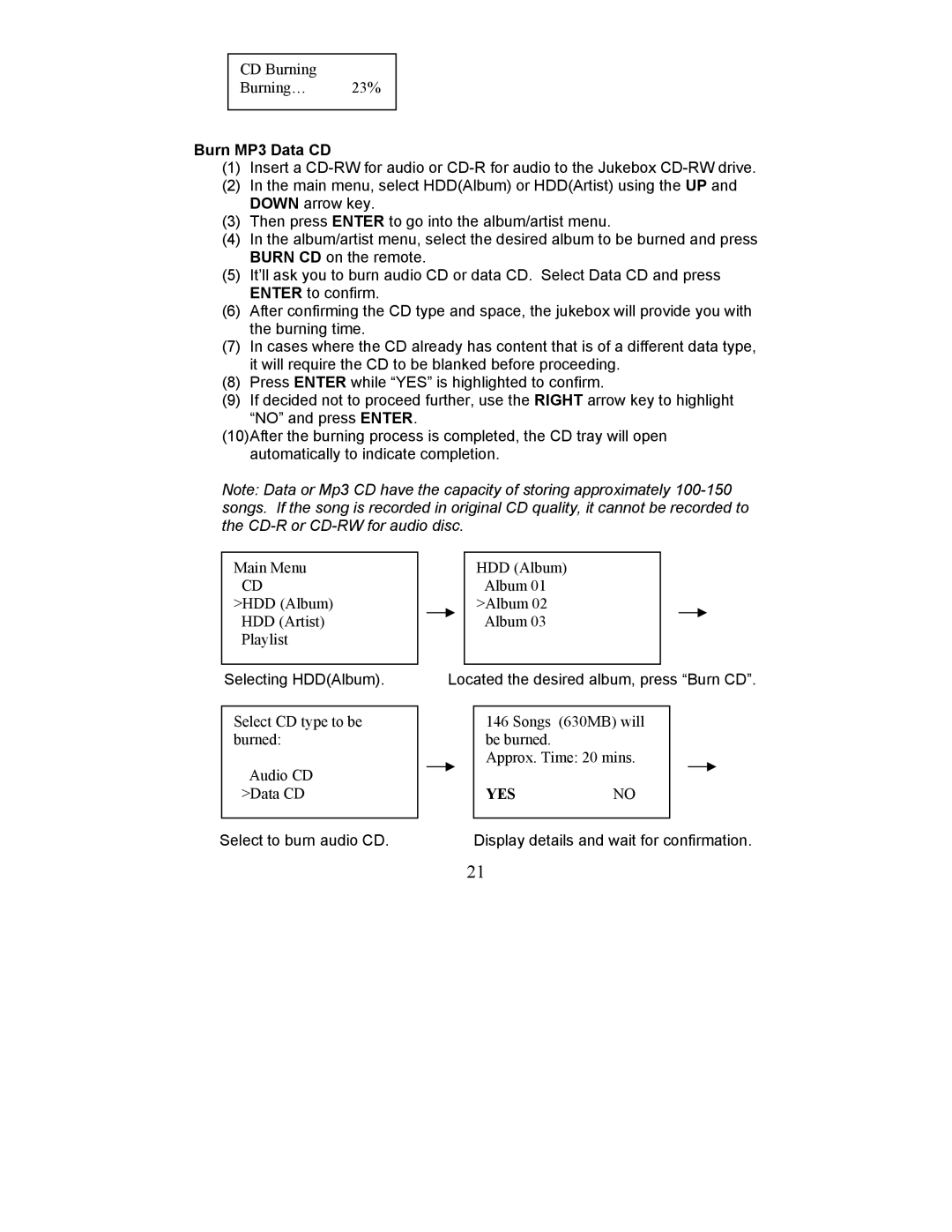 Perception Digital PD - 450 - 01 user manual Burn MP3 Data CD 