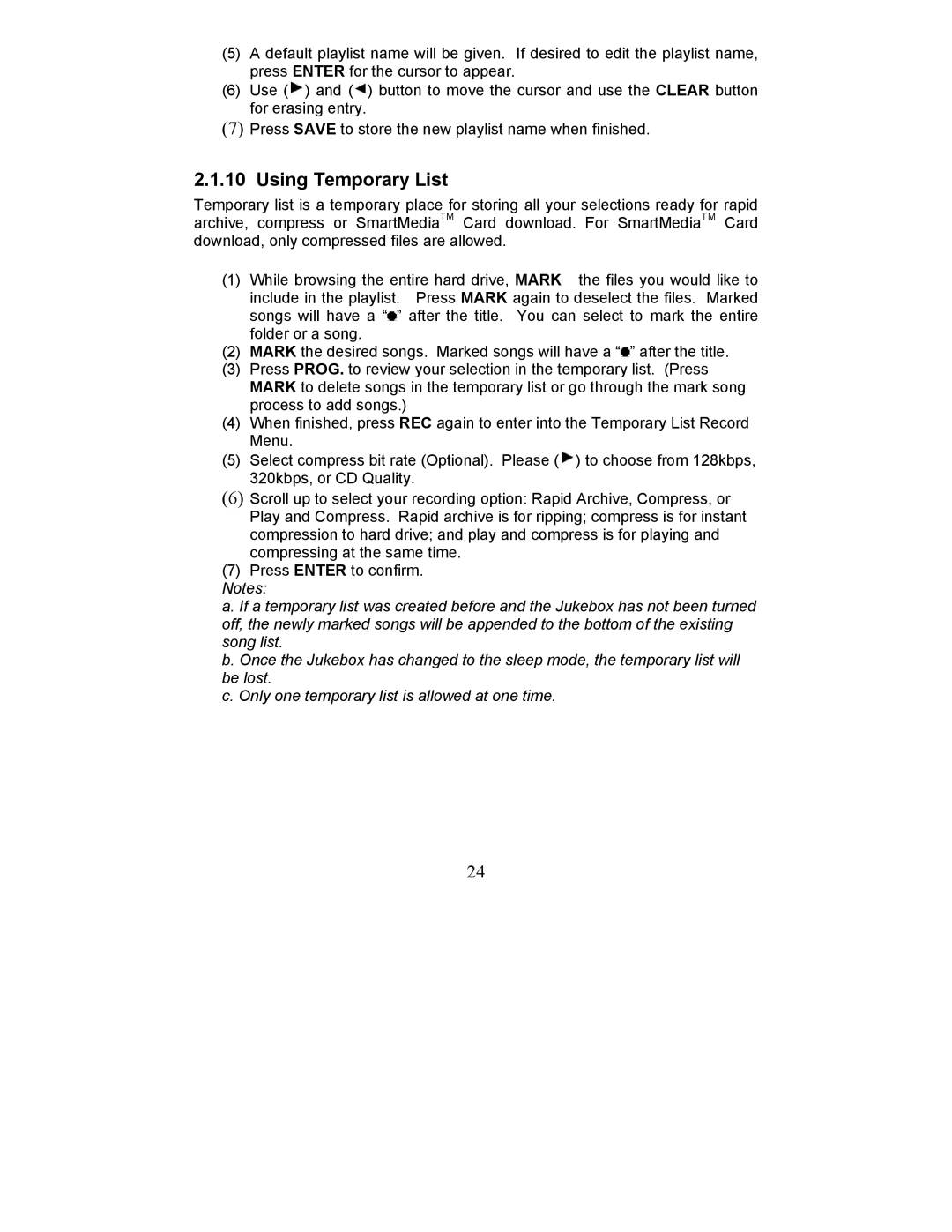 Perception Digital PD - 450 - 01 user manual Using Temporary List 