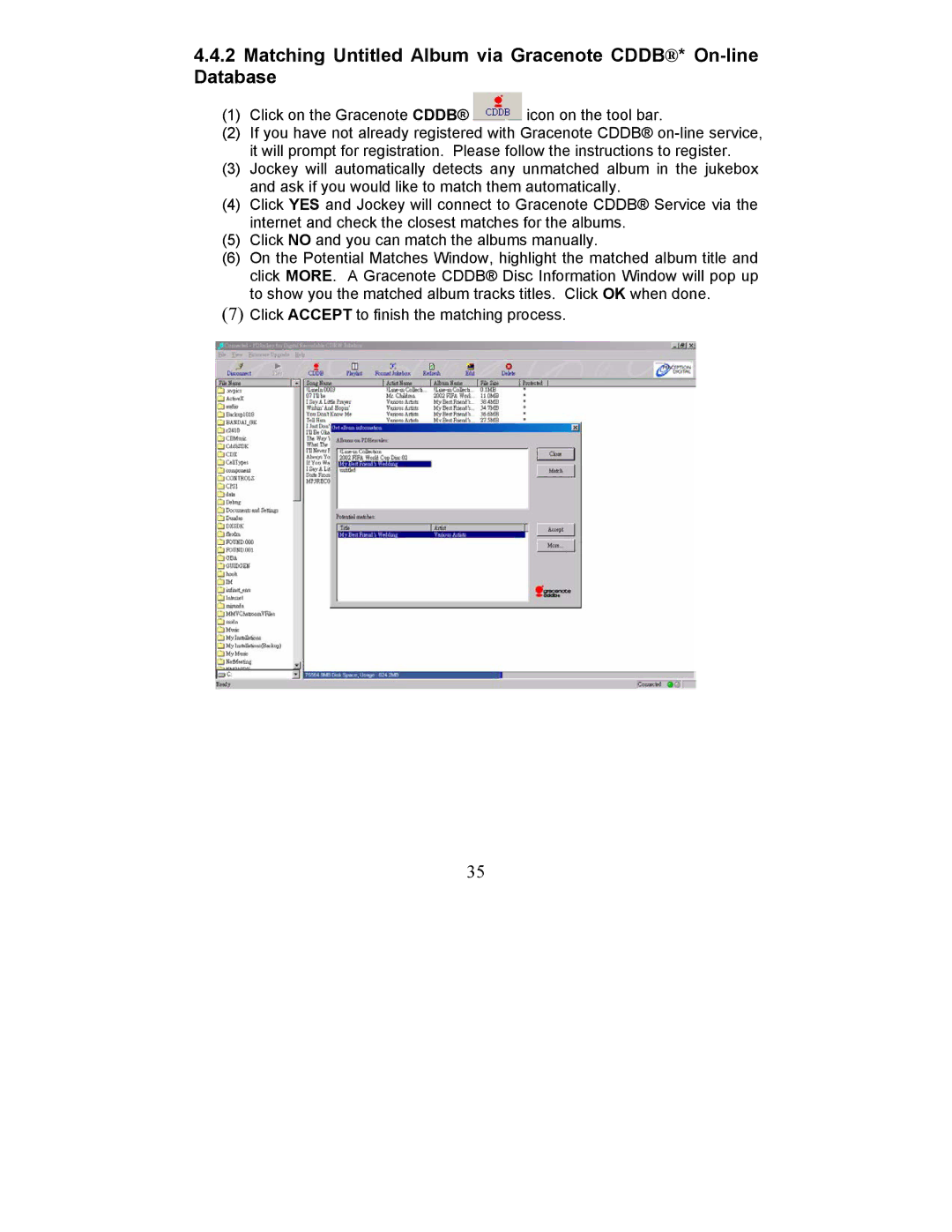 Perception Digital PD - 450 - 01 user manual Matching Untitled Album via Gracenote CDDB* On-line Database 