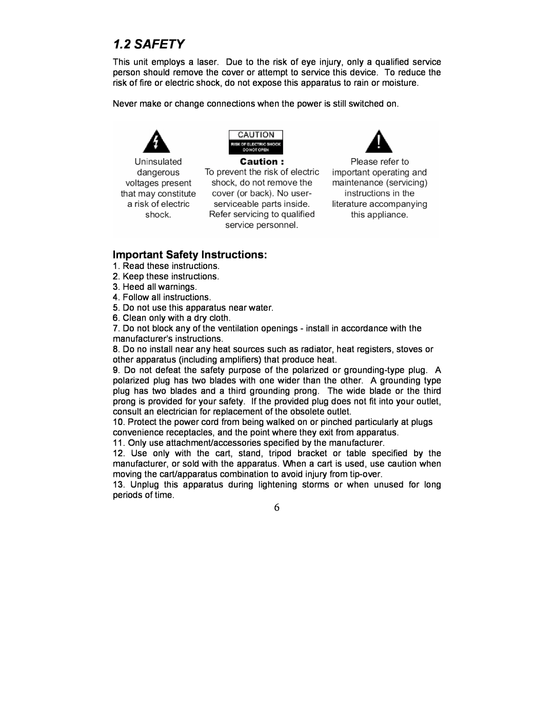 Perception Digital PD - 450 - 01 user manual Important Safety Instructions 