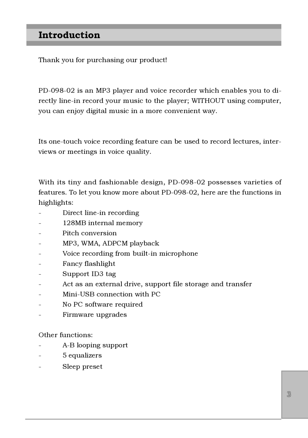 Perception Digital PD-090-02 user manual Introduction 