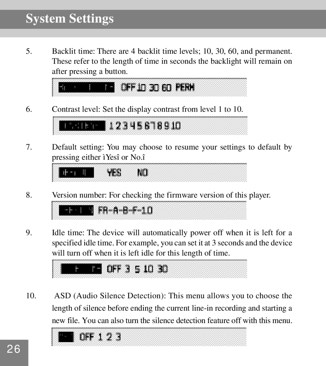 Perception Digital PD-099 manual System Settings 