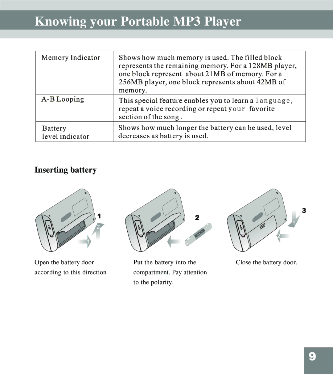 Perception Digital PD-108 manual Inserting battery 