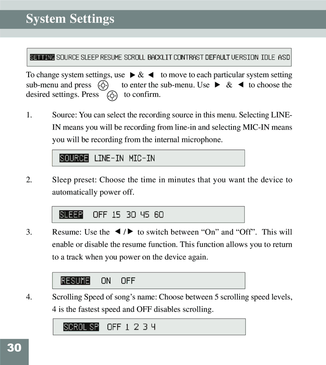 Perception Digital PD-108 manual System Settings 