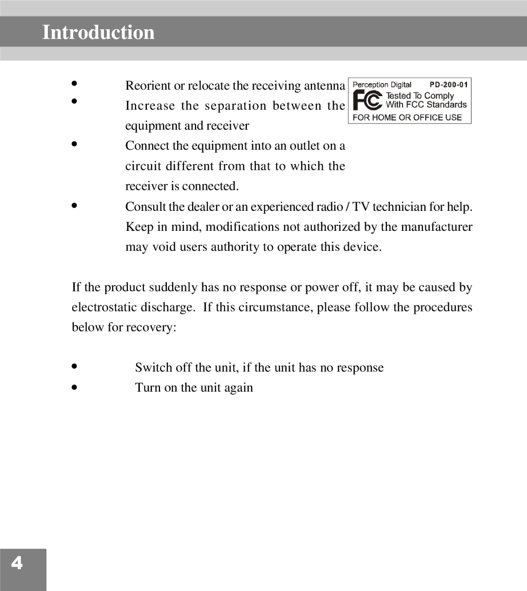 Perception Digital PD-200 manual Introduction 