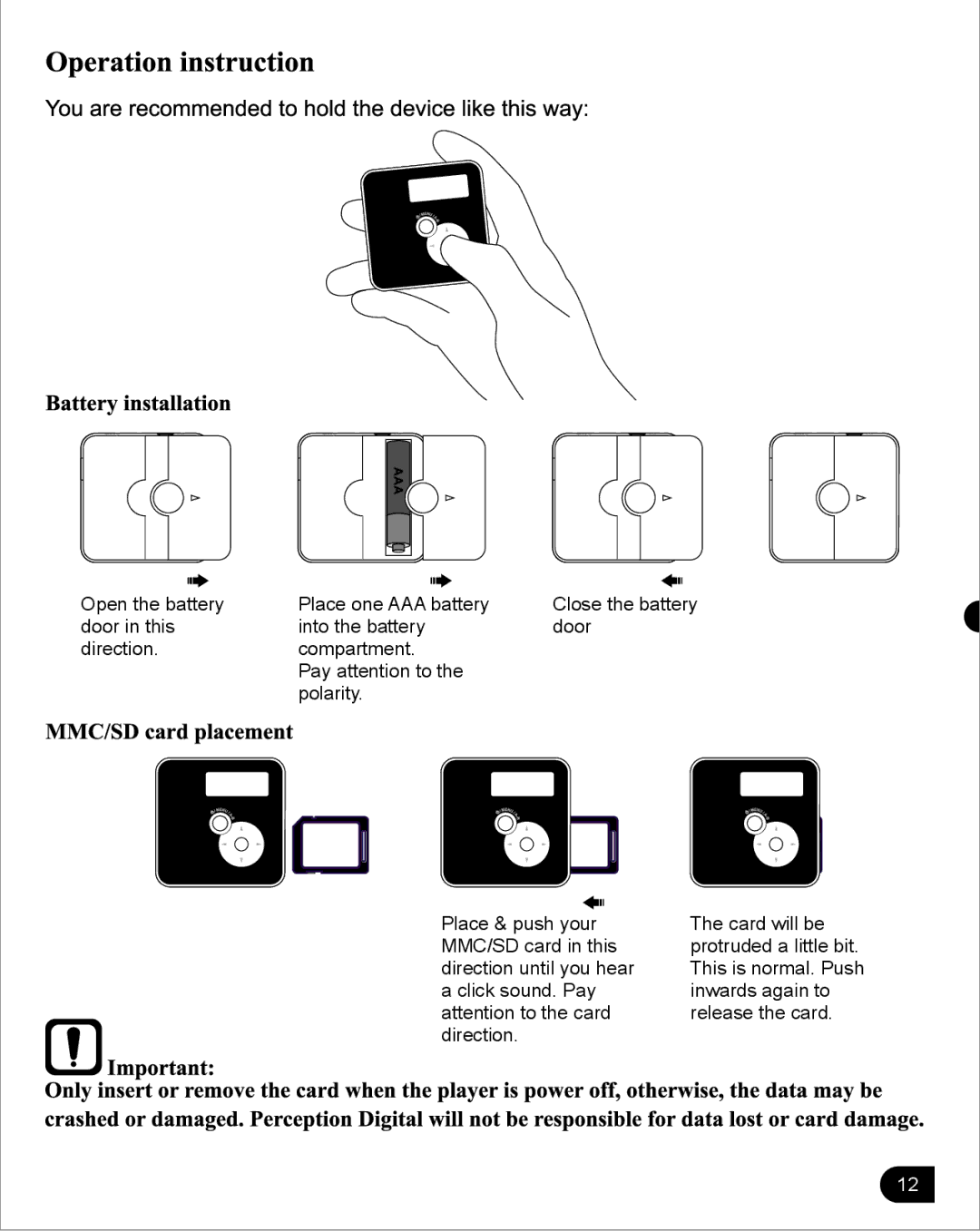 Perception Digital PD-205 user manual 