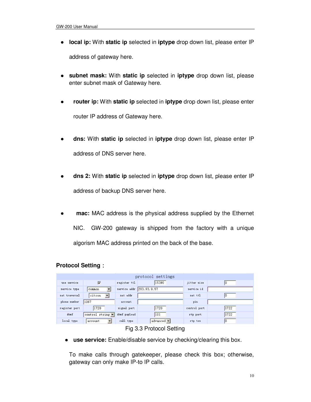 Perfectone Net Ware GW-200 manual Protocol Setting 