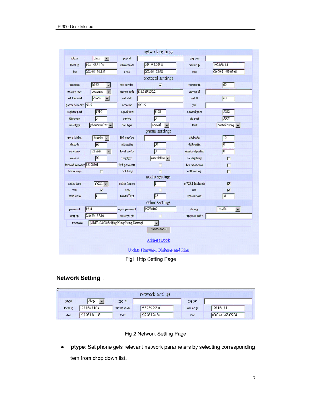 Perfectone Net Ware IP 300 manual Network Setting 