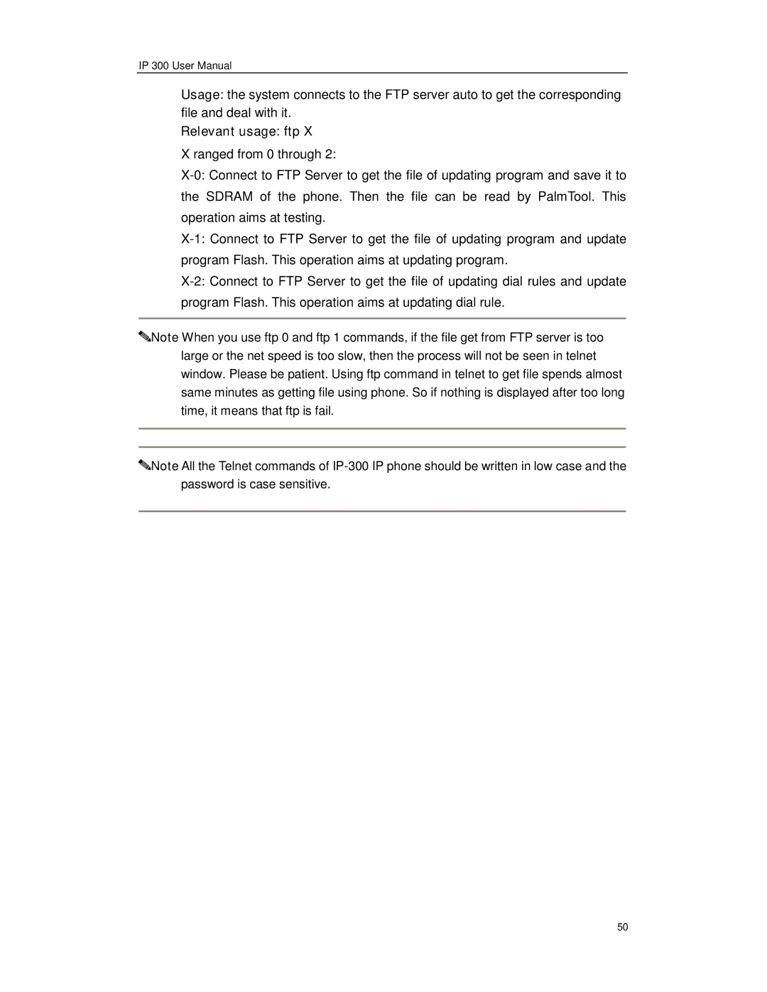 Perfectone Net Ware IP 300 manual Relevant usage ftp 