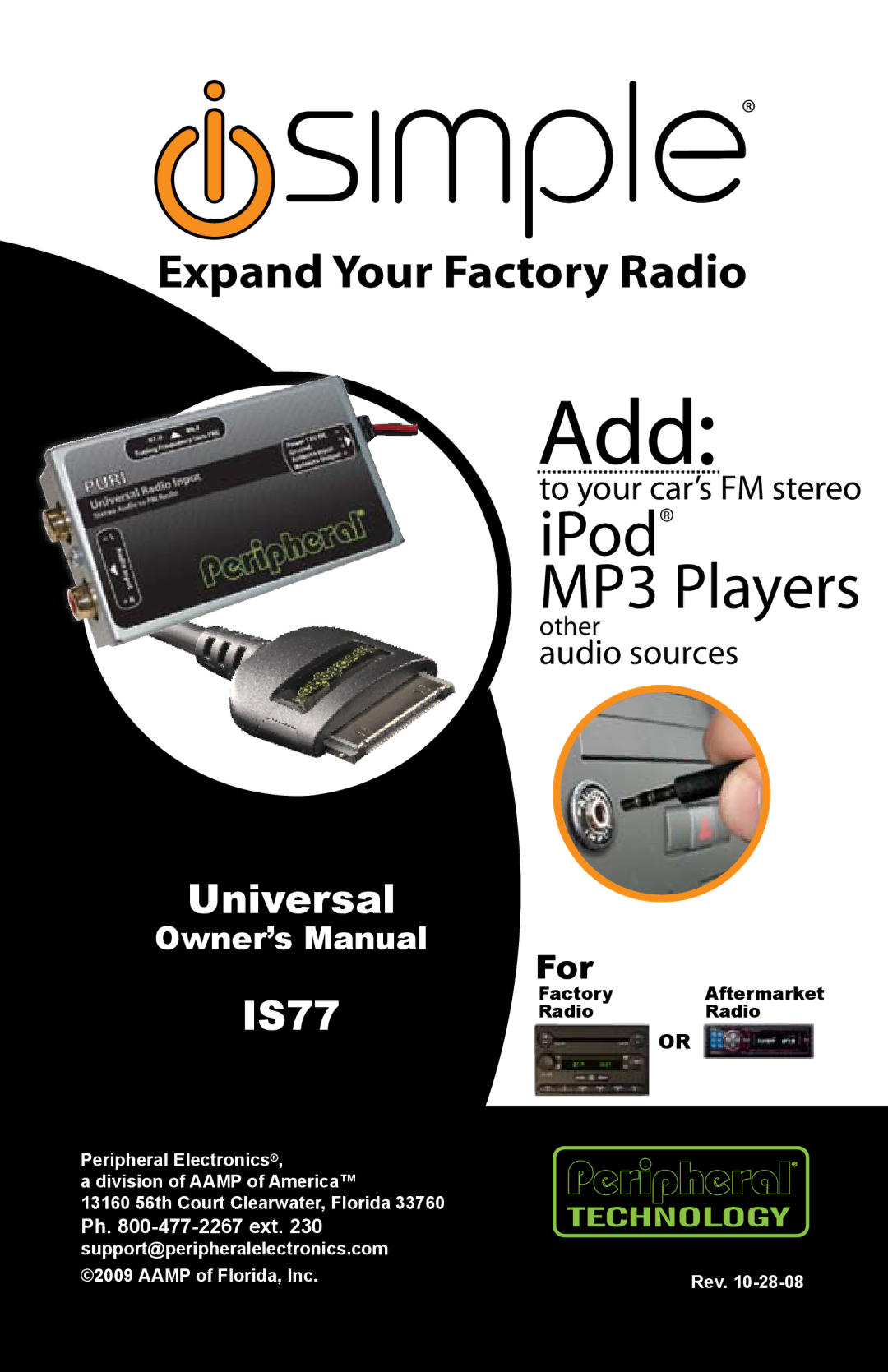 Peripheral Electronics IS77 owner manual IPod 