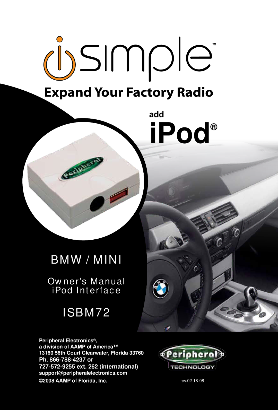 Peripheral Electronics ISBM72 owner manual IPod 