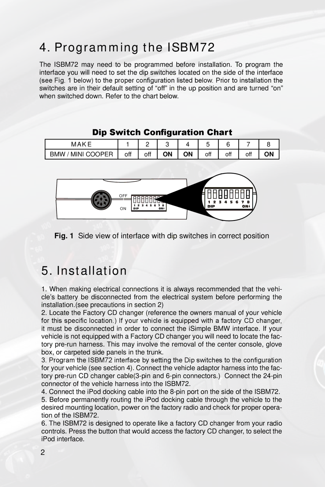 Peripheral Electronics owner manual Programming the ISBM72, Installation 