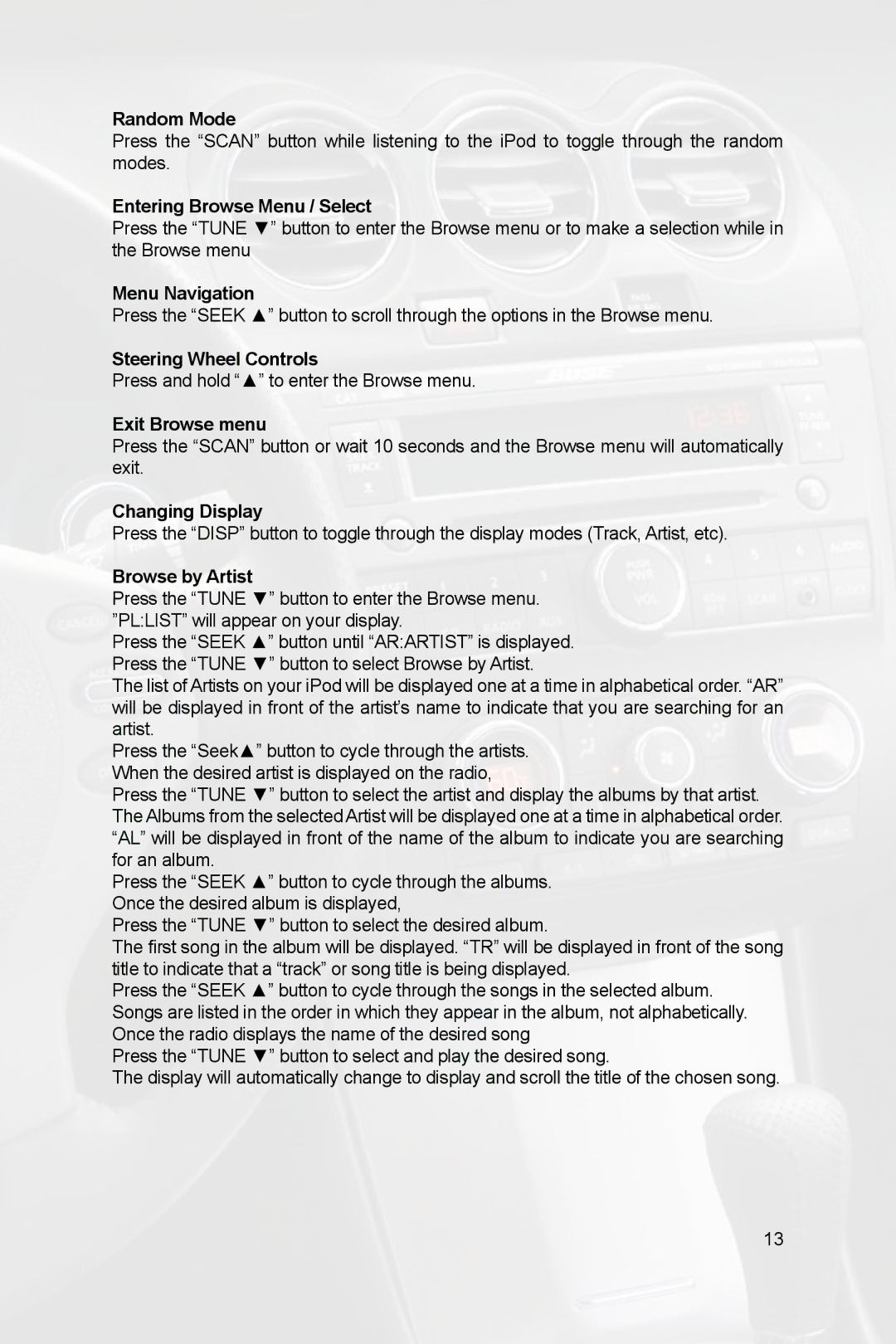 Peripheral Electronics PGHNI2 owner manual Random Mode 