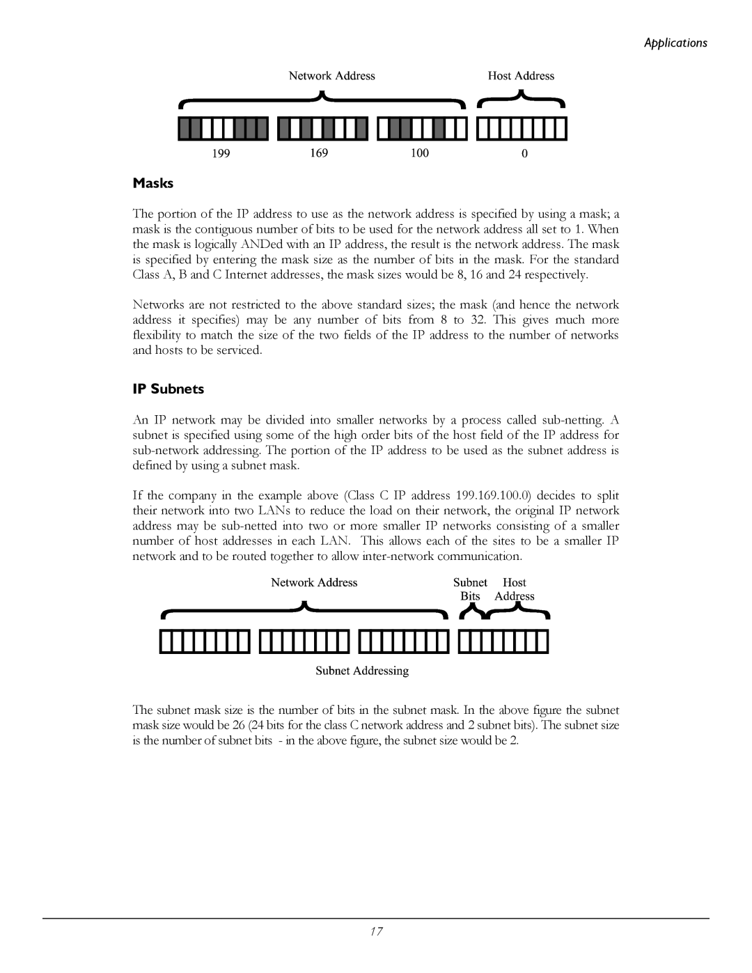 Perle Systems 1700 manual Masks, IP Subnets 