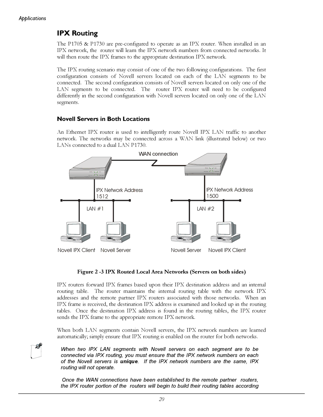 Perle Systems 1700 manual IPX Routing, Novell Servers in Both Locations 