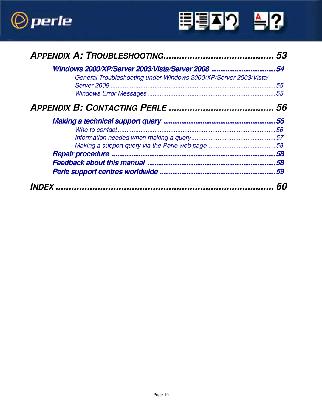 Perle Systems 1S1P manual Appendix B Contacting Perle 