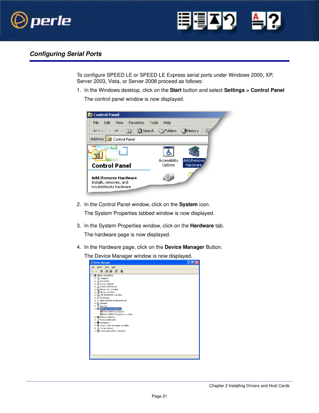 Perle Systems 1S1P manual Configuring Serial Ports 