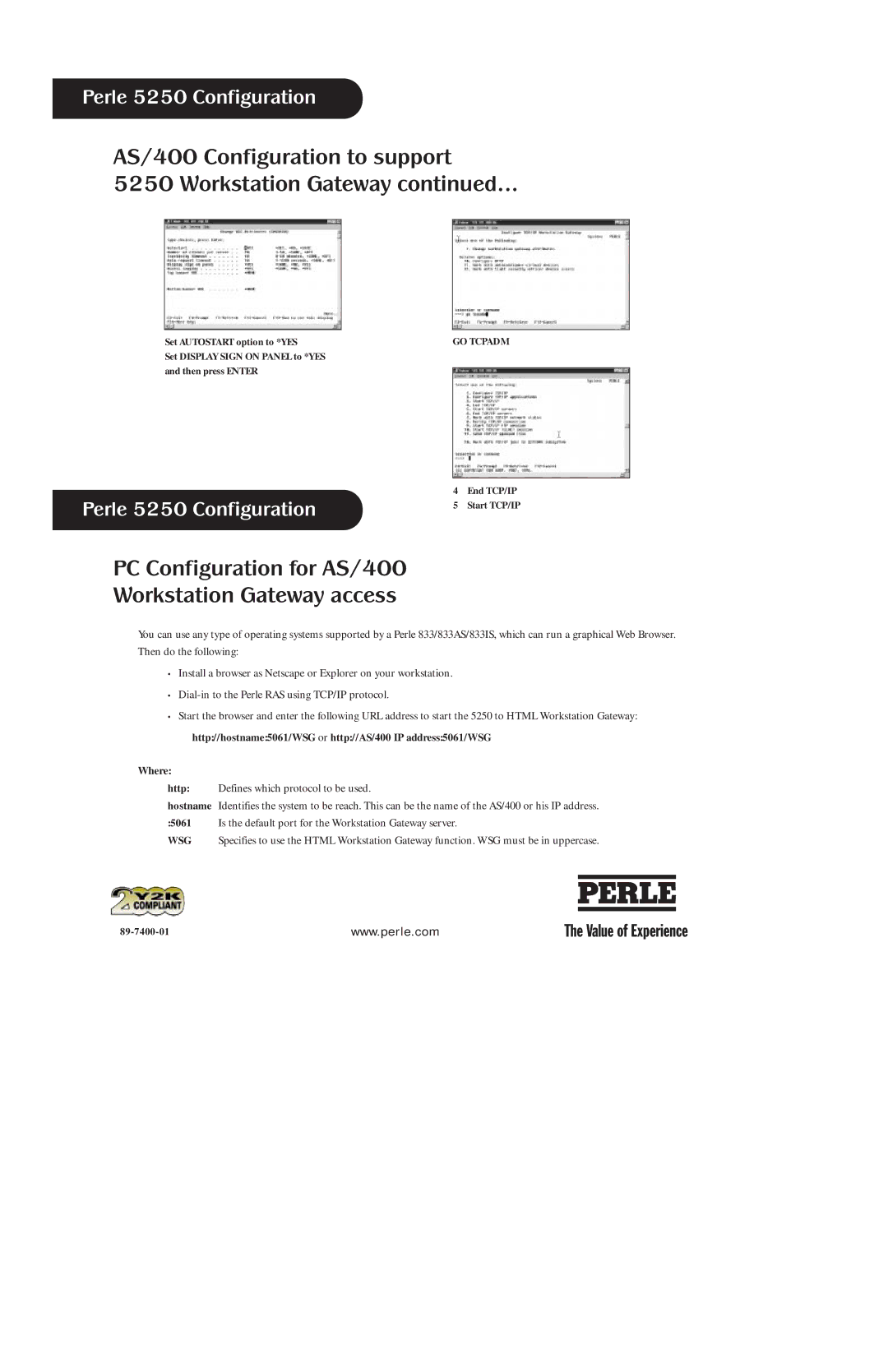 Perle Systems 5250 manual AS/400 Configuration to support Workstation Gateway, Where 