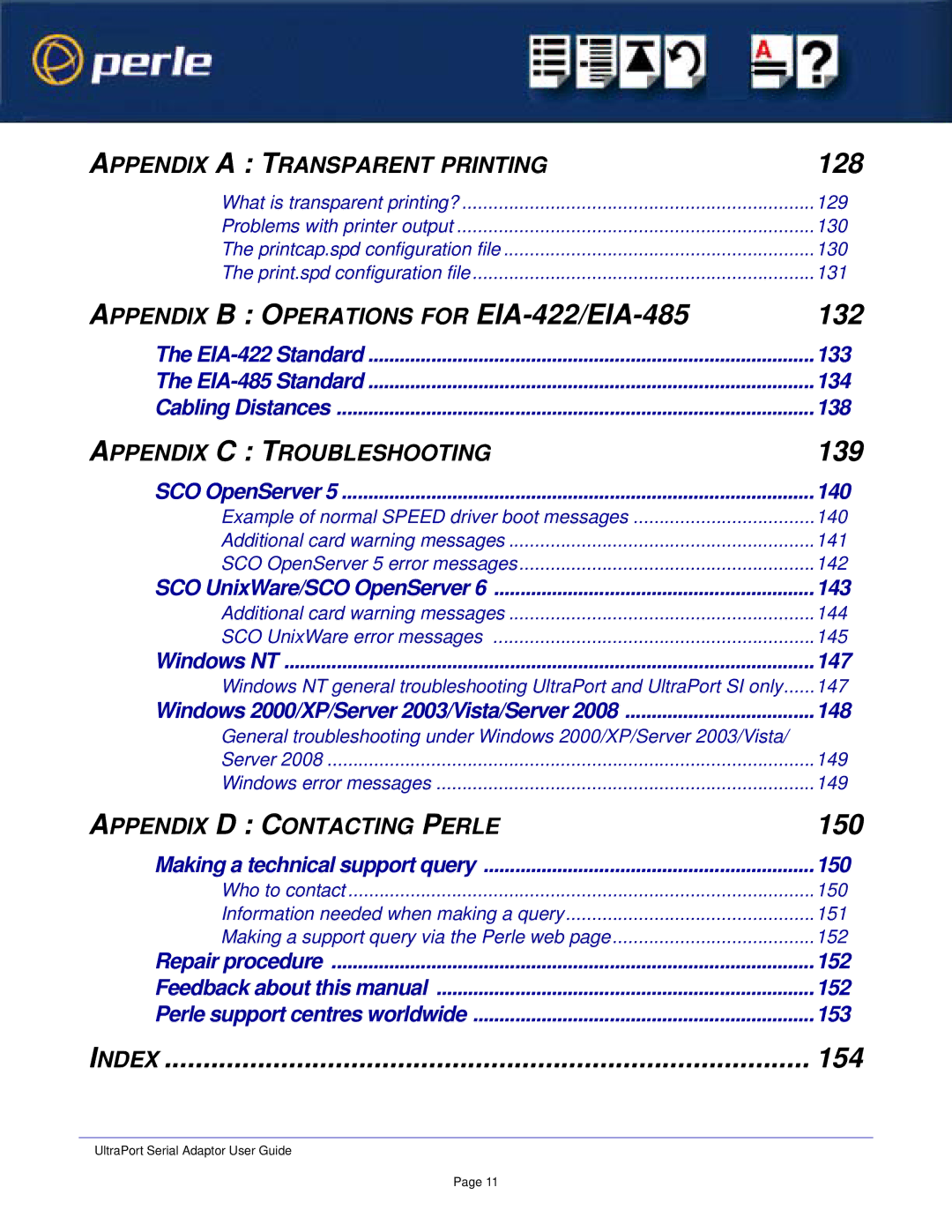 Perle Systems 5500152-23 manual Ppendix a T Ransparent Printing 