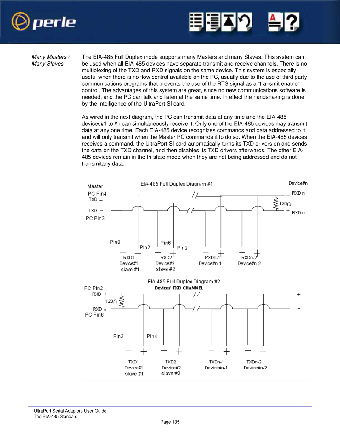 Perle Systems 5500152-23 manual UltraPort Serial Adaptors User Guide EIA-485 Standard 