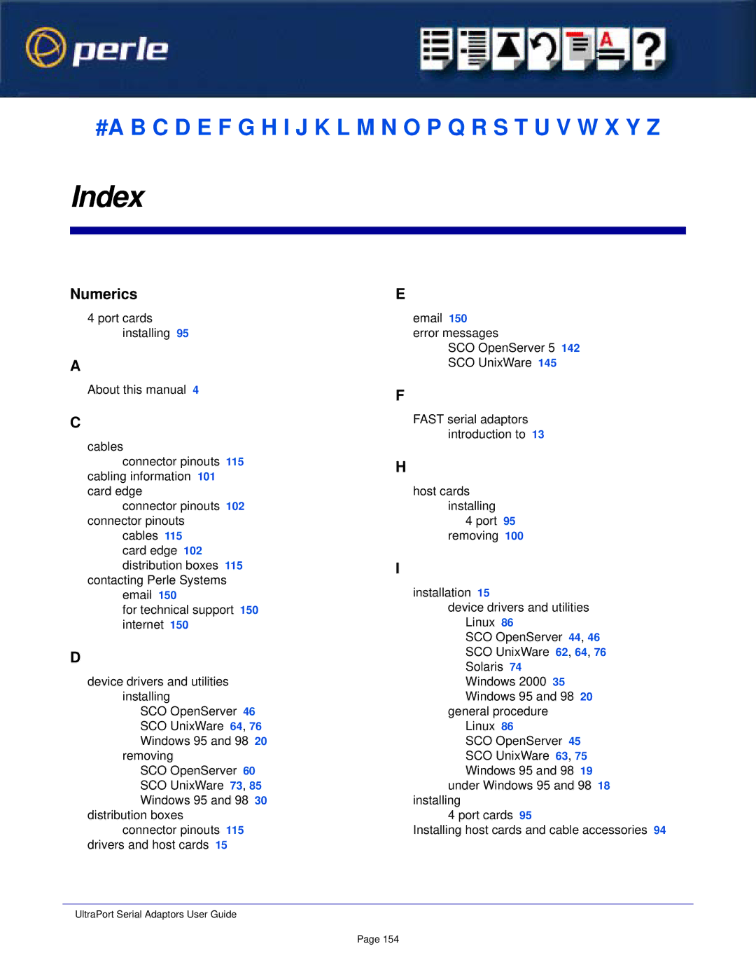 Perle Systems 5500152-23 manual Index, Numerics 