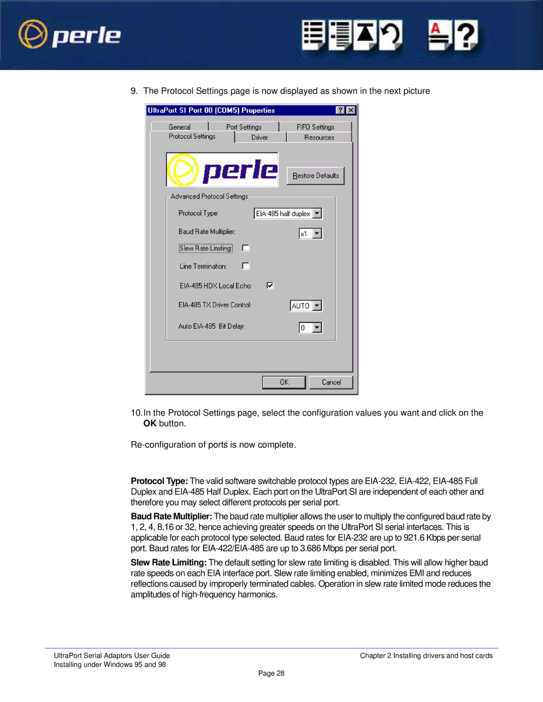 Perle Systems 5500152-23 manual UltraPort Serial Adaptors User Guide 