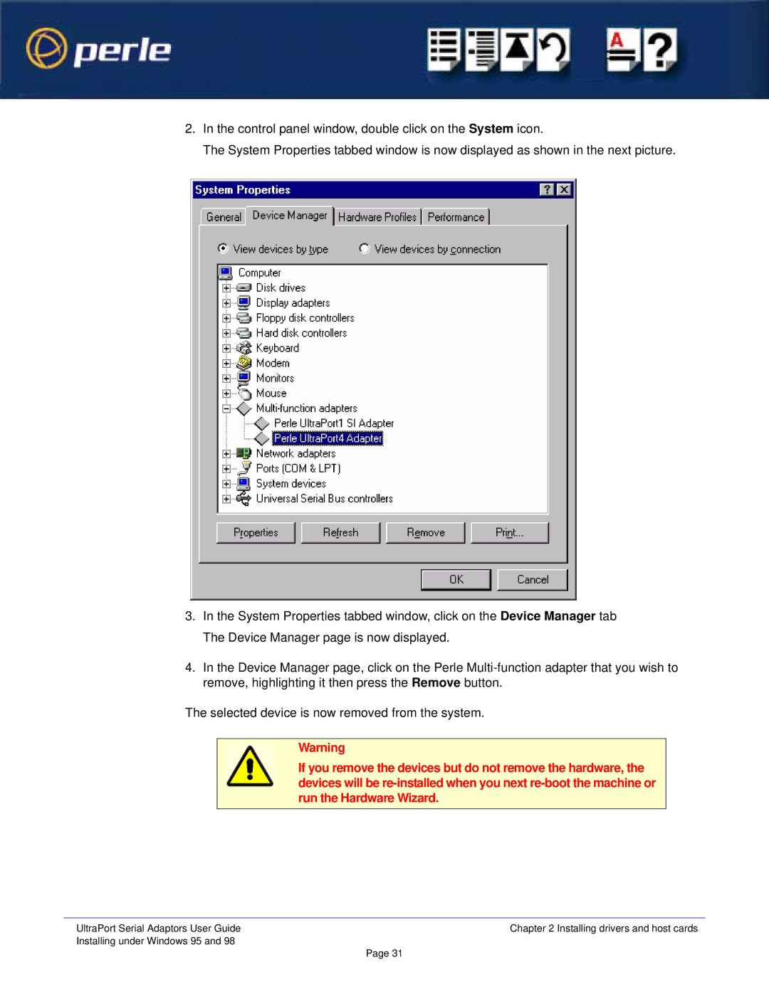 Perle Systems 5500152-23 manual UltraPort Serial Adaptors User Guide 