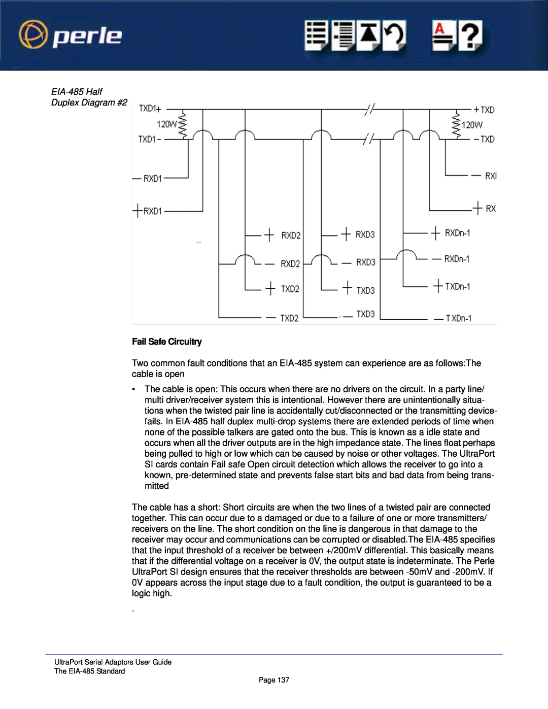 Perle Systems 5500152-23 manual EIA-485 Half Duplex Diagram #2, Fail Safe Circuitry 