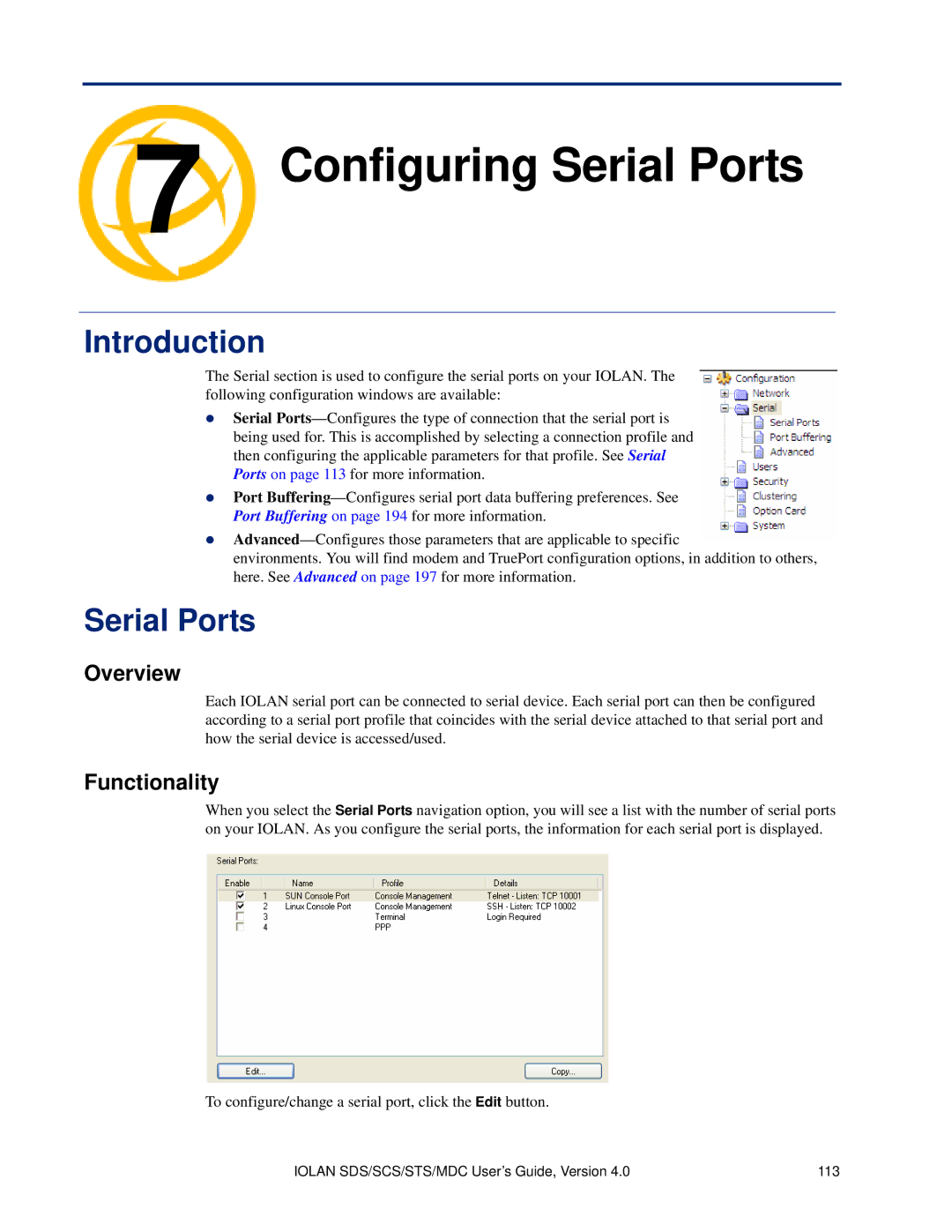 Perle Systems 5500161-40 manual Serial Ports, Functionality 