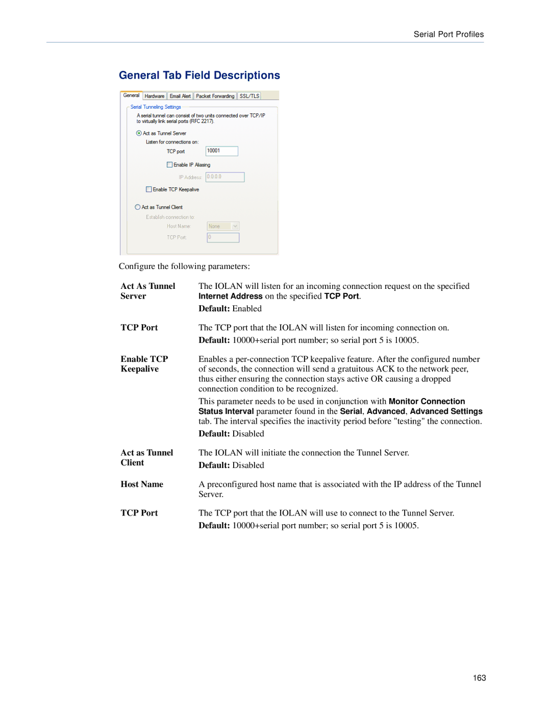 Perle Systems 5500161-40 manual Act As Tunnel, Client Default Disabled Host Name 