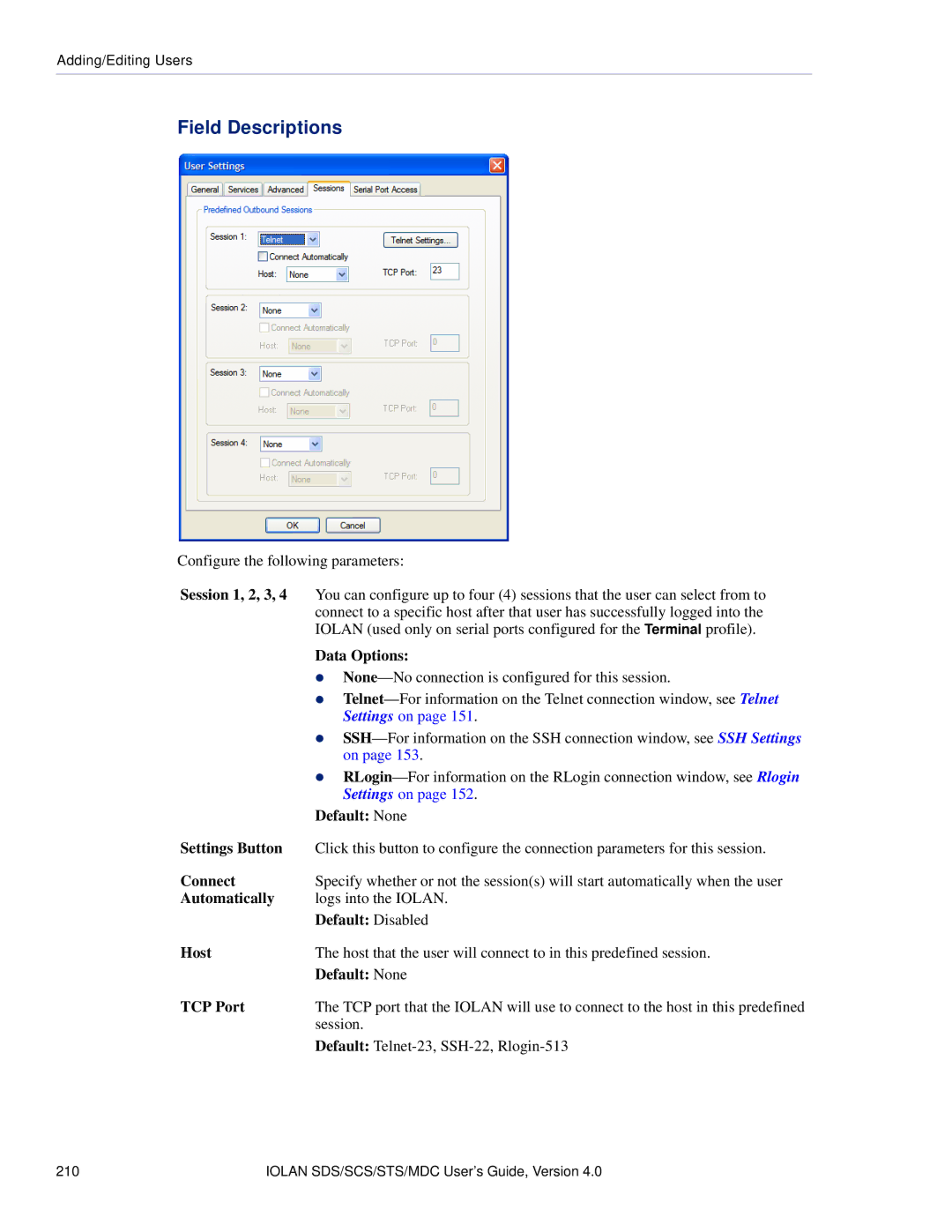 Perle Systems 5500161-40 manual Session 1, 2, 3, Connect 