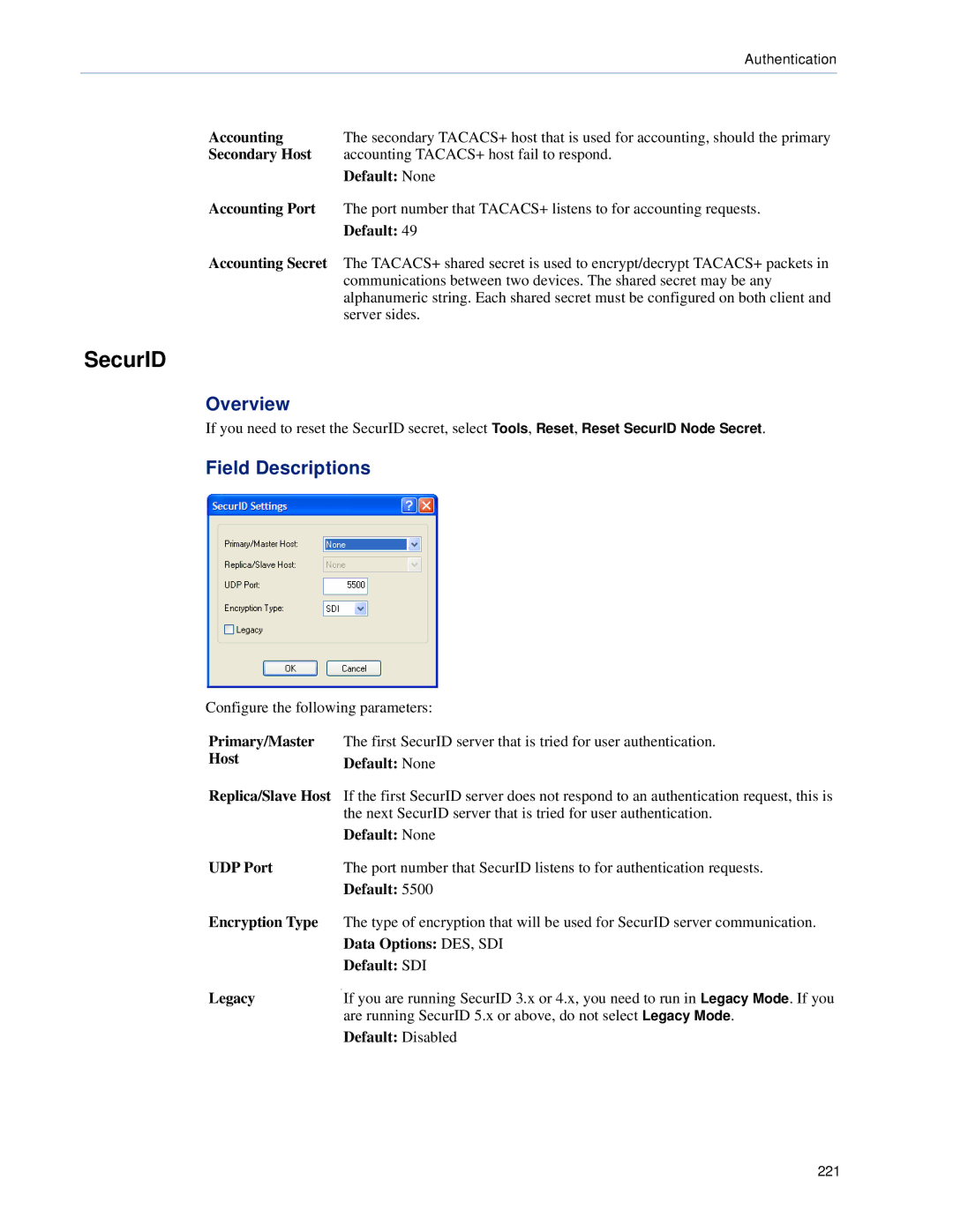 Perle Systems 5500161-40 manual SecurID 