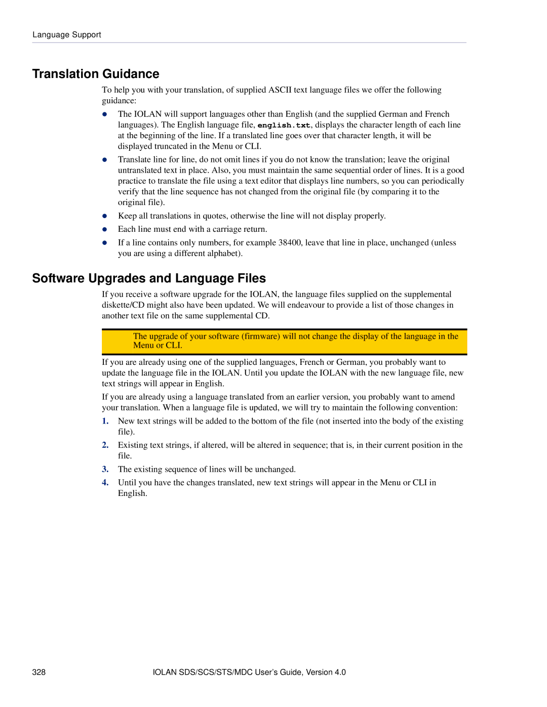 Perle Systems 5500161-40 manual Translation Guidance, Software Upgrades and Language Files 