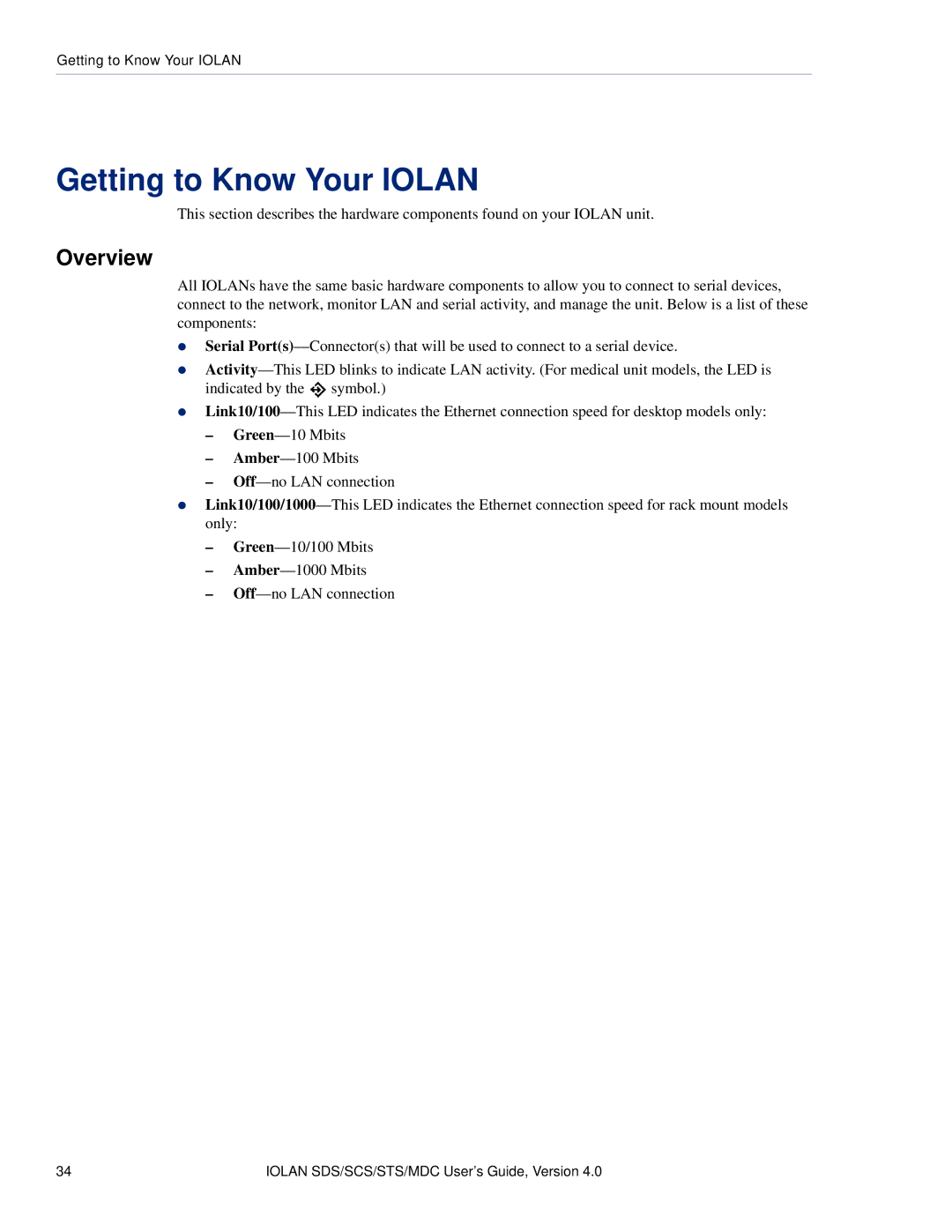 Perle Systems 5500161-40 manual Getting to Know Your Iolan, Overview 