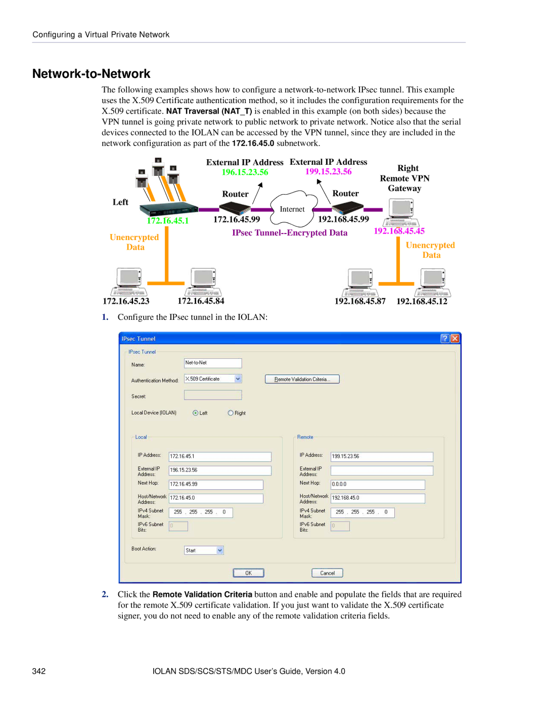 Perle Systems 5500161-40 manual Network-to-Network, 172.16.45.84 192.168.45.87 192.168.45.12 