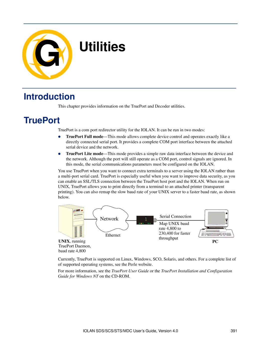 Perle Systems 5500161-40 manual Utilities, TruePort 