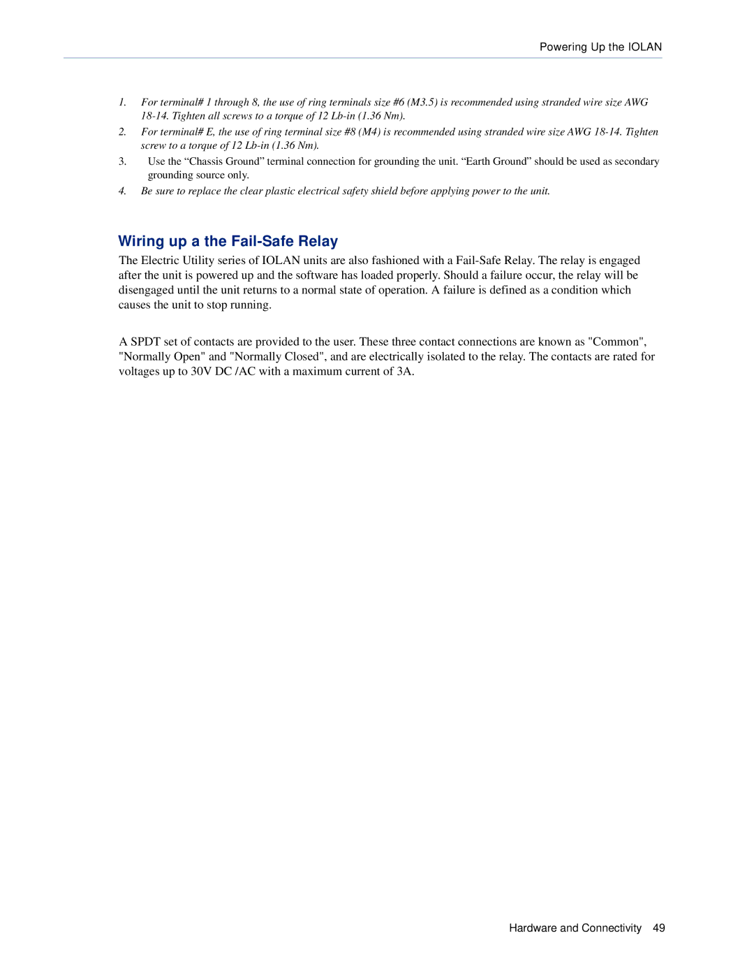 Perle Systems 5500161-40 manual Wiring up a the Fail-Safe Relay 