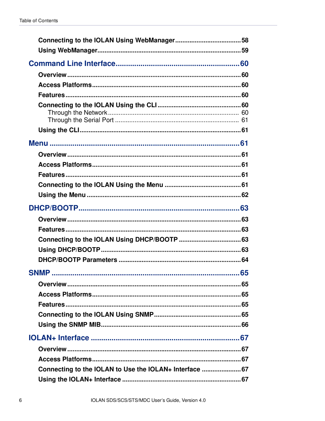 Perle Systems 5500161-40 manual Command Line Interface, Menu, IOLAN+ Interface 