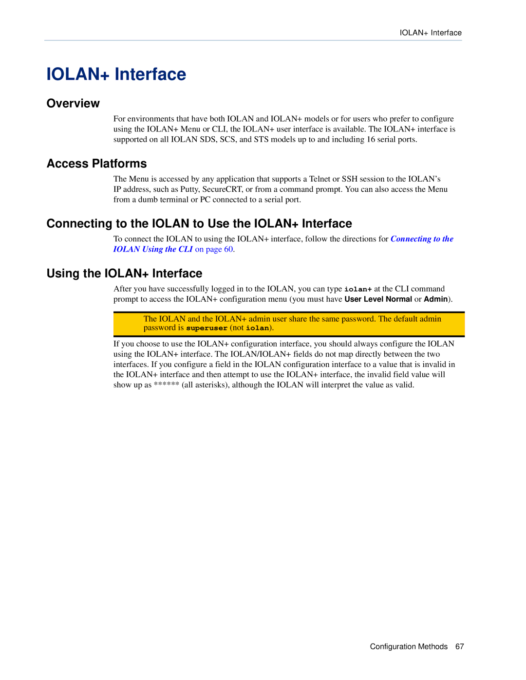 Perle Systems 5500161-40 manual Connecting to the Iolan to Use the IOLAN+ Interface, Using the IOLAN+ Interface 