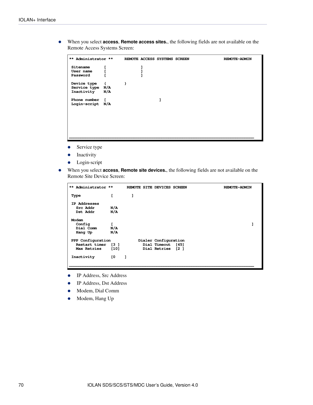 Perle Systems 5500161-40 manual Remote Access Systems Screen 