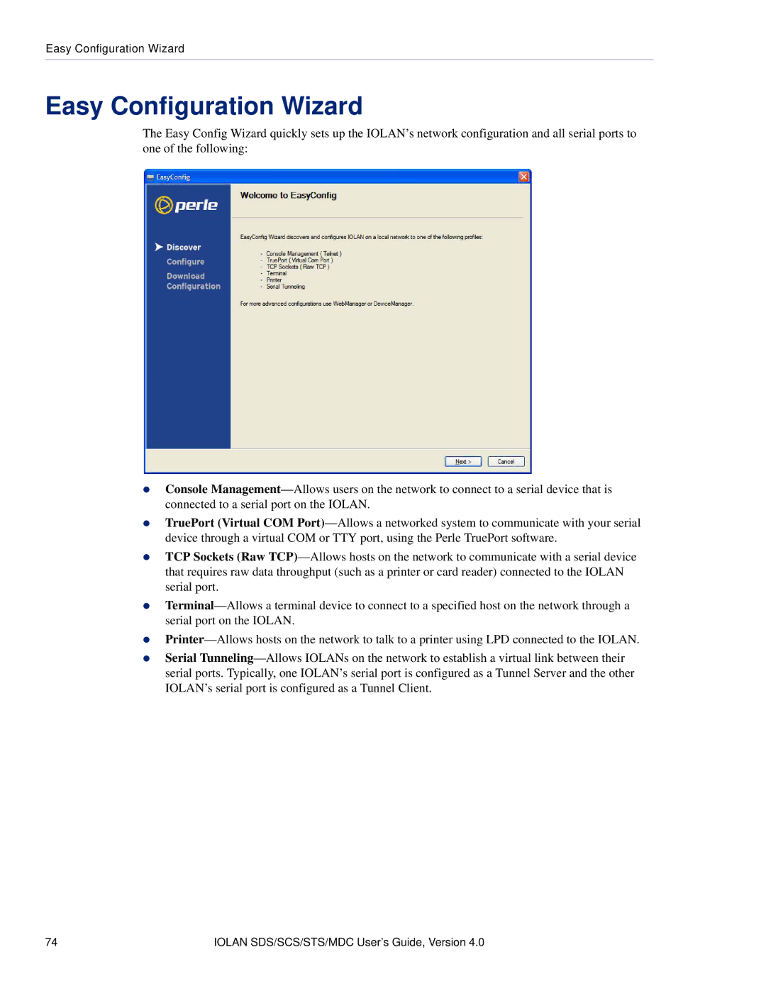 Perle Systems 5500161-40 manual Easy Configuration Wizard 