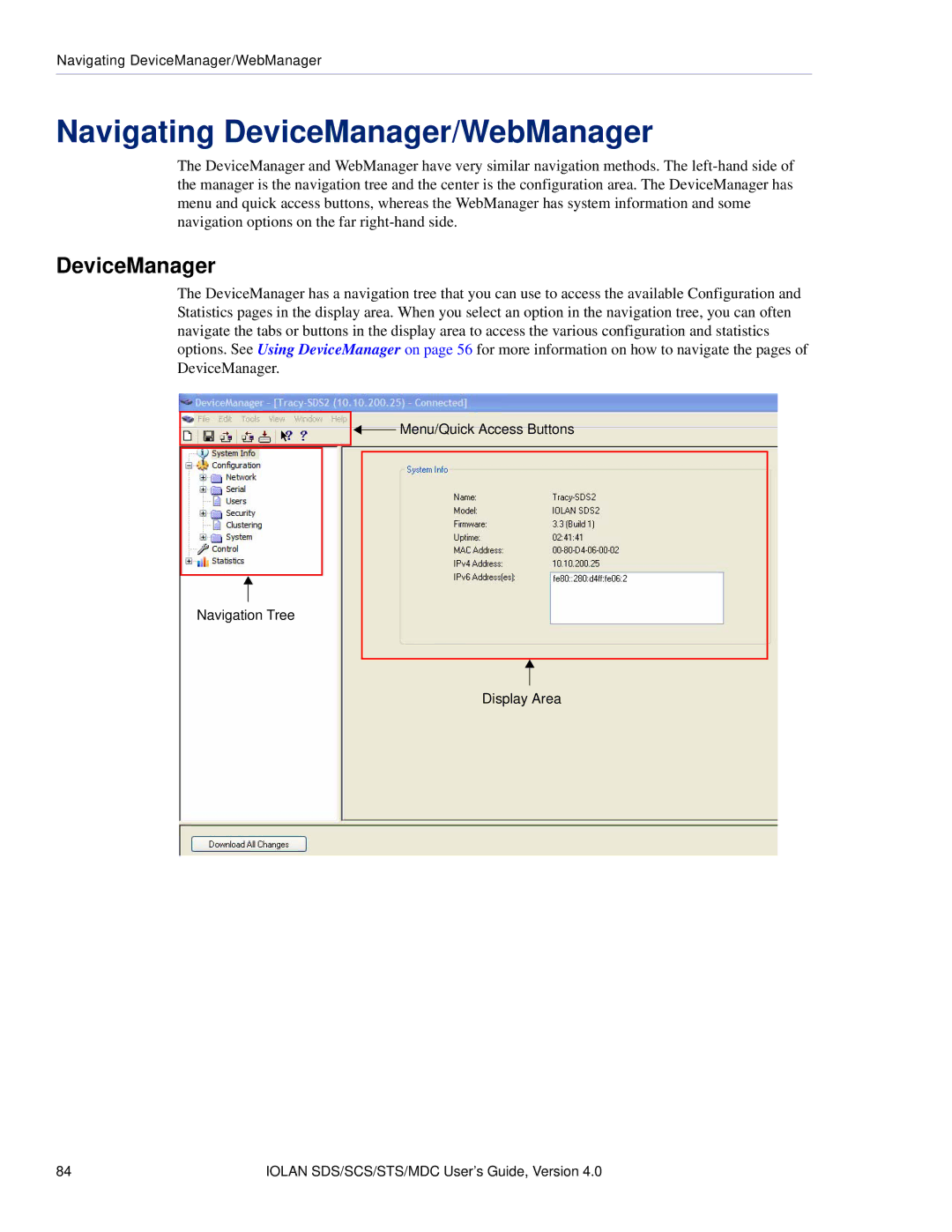 Perle Systems 5500161-40 manual Navigating DeviceManager/WebManager 