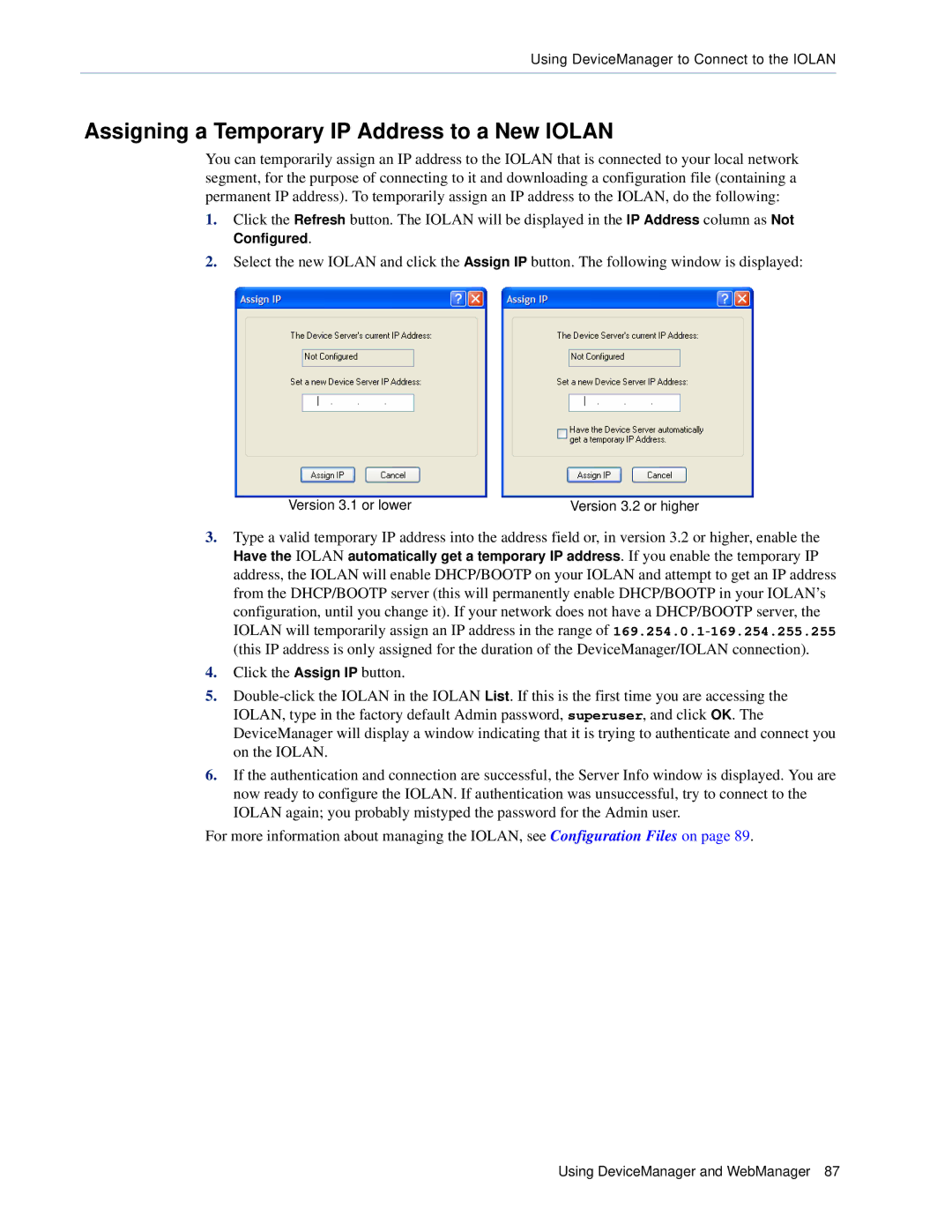 Perle Systems 5500161-40 manual Assigning a Temporary IP Address to a New Iolan 