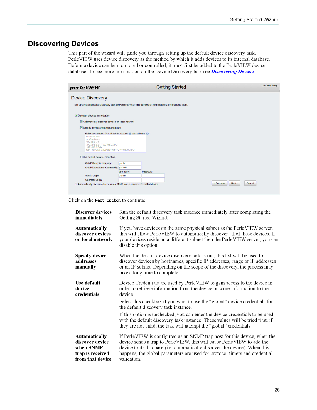 Perle Systems 5500320-12 manual Discovering Devices 