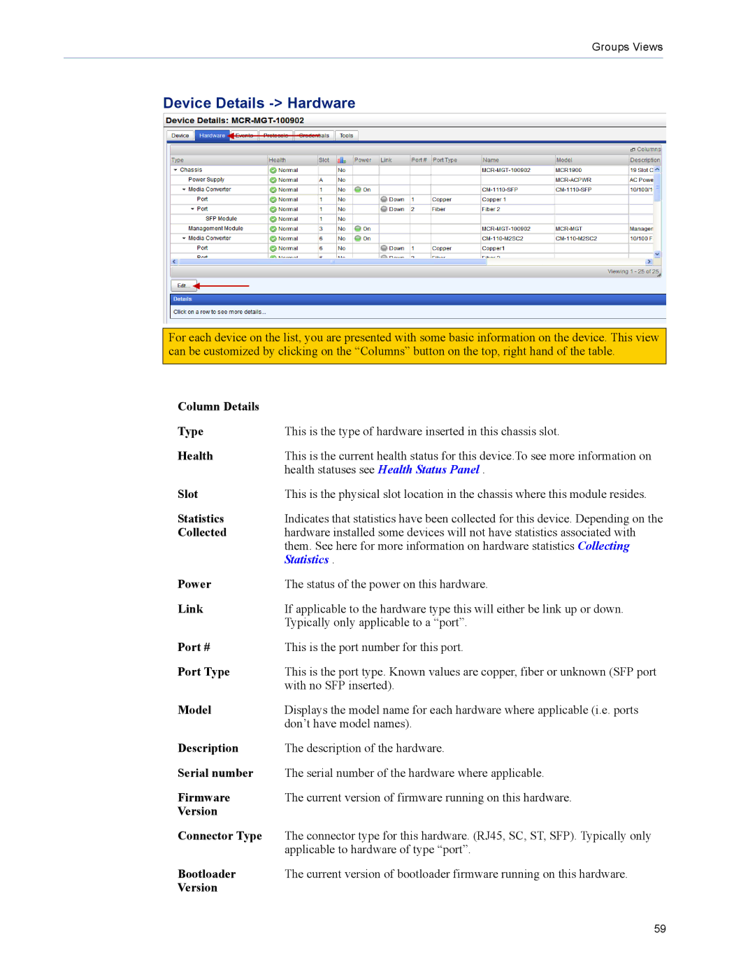 Perle Systems 5500320-12 manual Device Details Hardware 