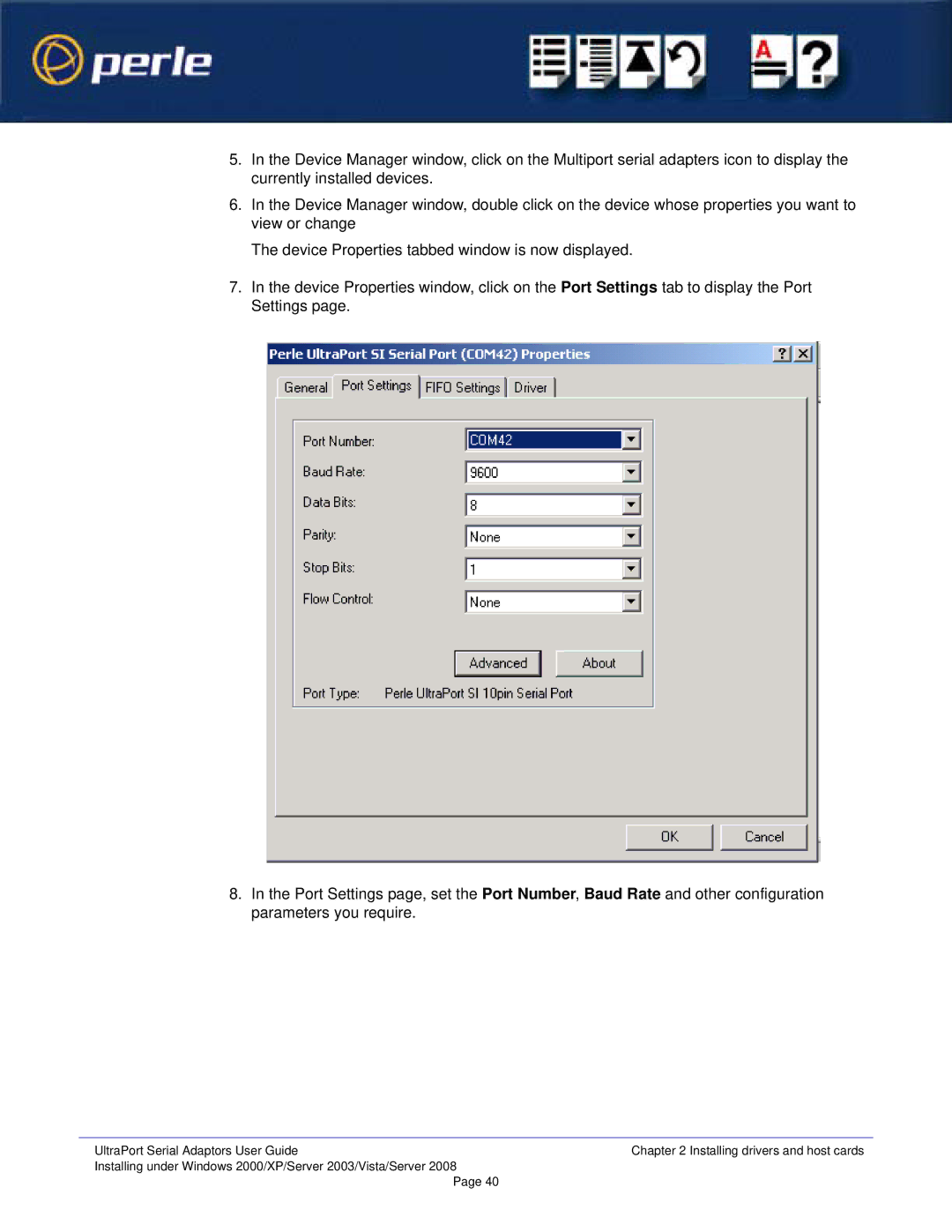 Perle Systems manual UltraPort Serial Adaptors User Guide 