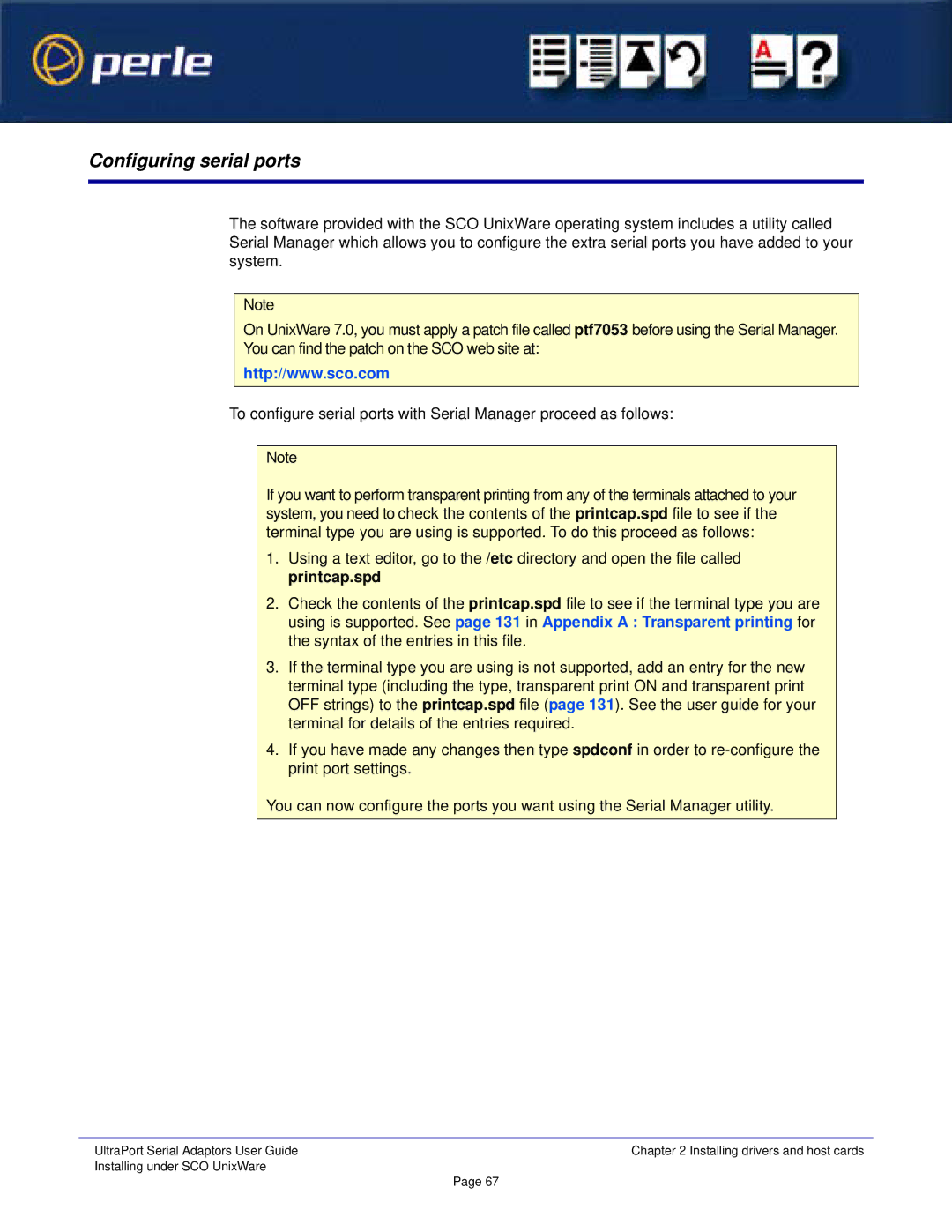 Perle Systems Adaptors manual Configuring serial ports 