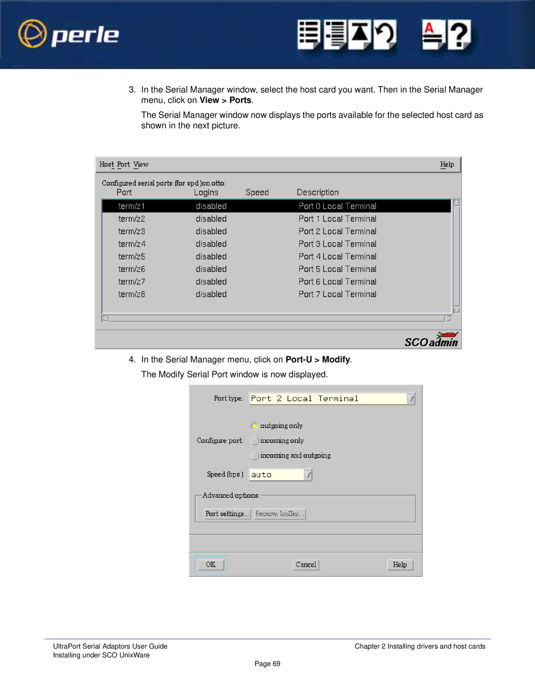 Perle Systems manual UltraPort Serial Adaptors User Guide 