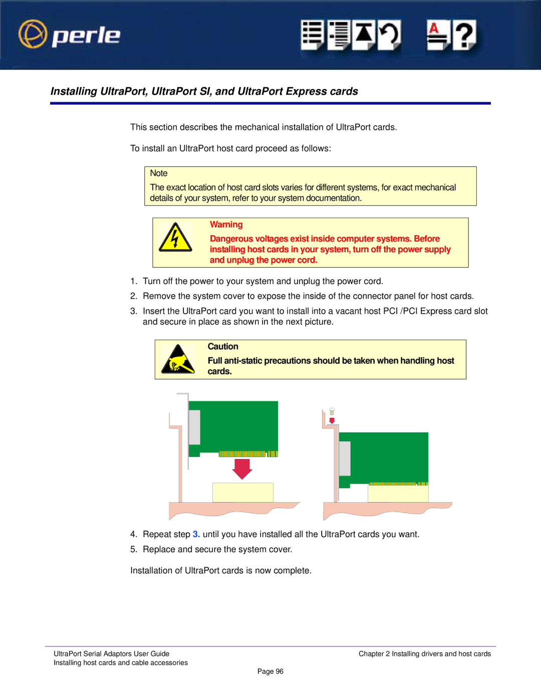 Perle Systems manual UltraPort Serial Adaptors User Guide 