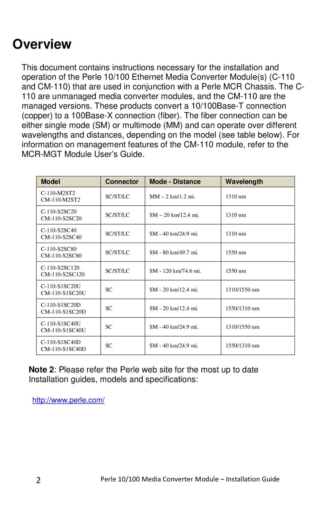 Perle Systems C-110-XXXXX, CM-110-XXXXX manual Overview 